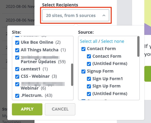 Strikingly Newsletter recipients Strikingly Newsletter recipients